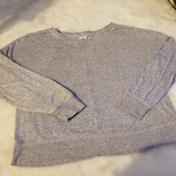 Stars Above Sweaters - Stars Above Thin Knit Gray Sweater Drop Sleeves M